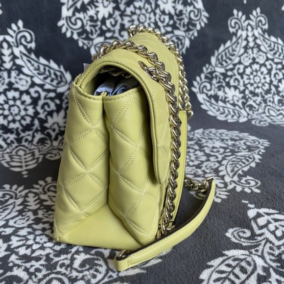 Kate Spade Natalia Smooth Leather Medium Flap Shoulder Bag Frosty Lime - Picture 5 of 16